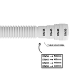 Sifão Sanfonado Com Copo 49cm Branco | Astra | Kit C/ 2 Un